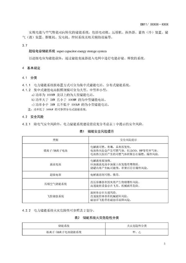 明确设计消防等要求！北京标准《电力储能系统建设运行规范》征意见
