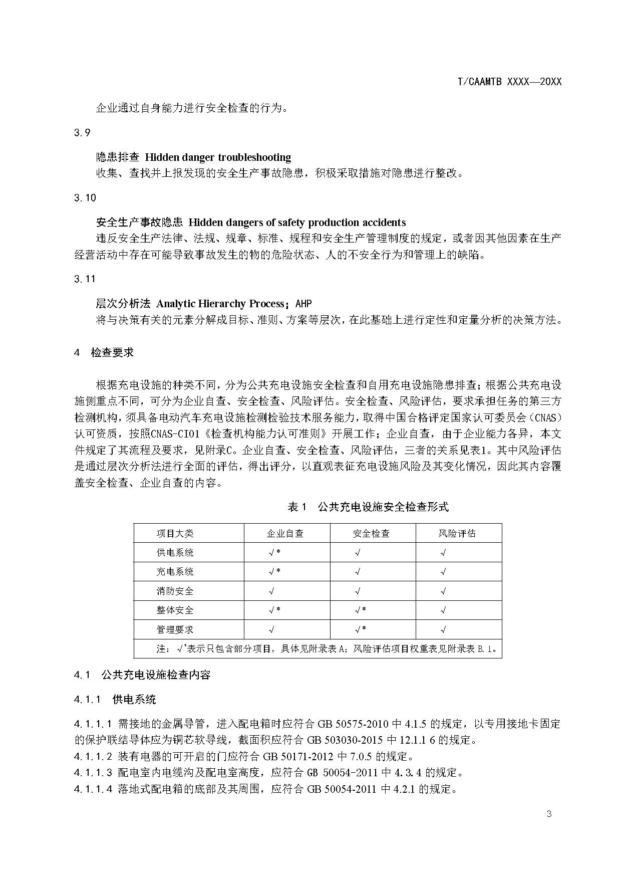 《电动汽车充电基础设施安全检查技术规范》征求意见稿
