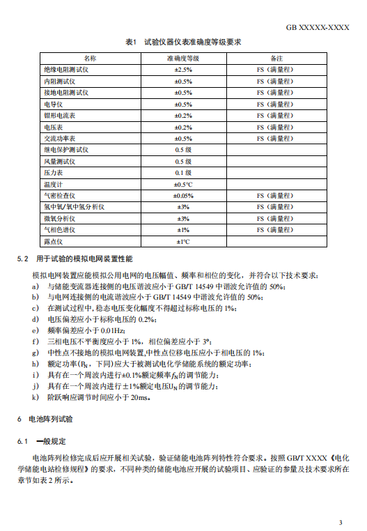国家标准丨《电化学储能电站检修试验规程》征意见