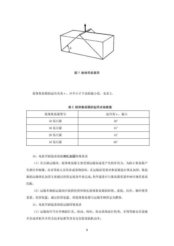 团体标准《电化学储能系统舱大件运输特殊要求（征求意见稿）》征求意见