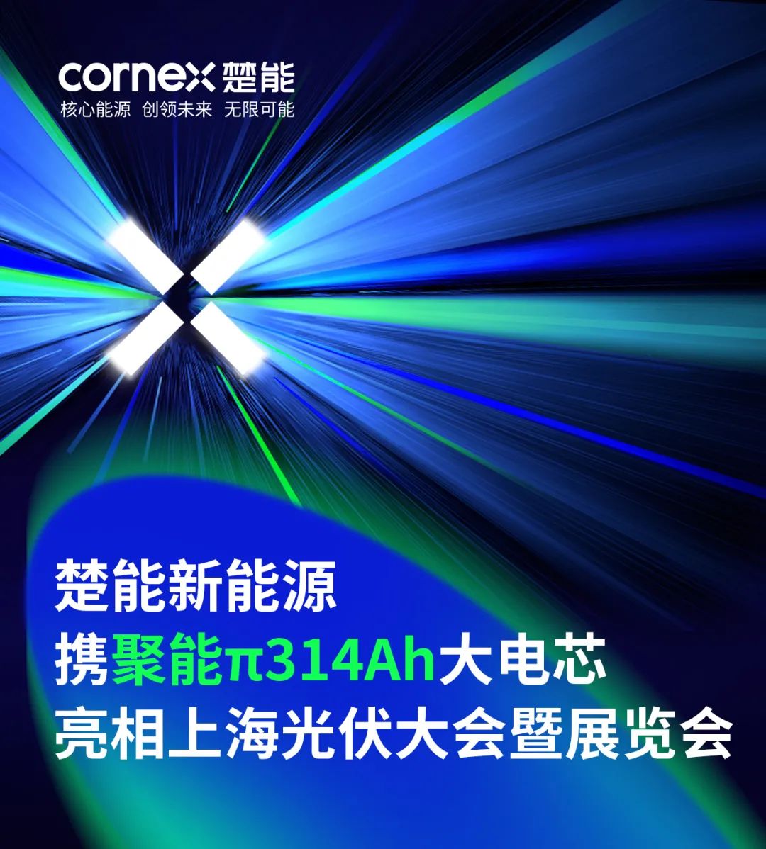 更长寿命更高能量密度！楚能新能源携聚能π314Ah大电芯新品亮相上海光伏大会暨展览会