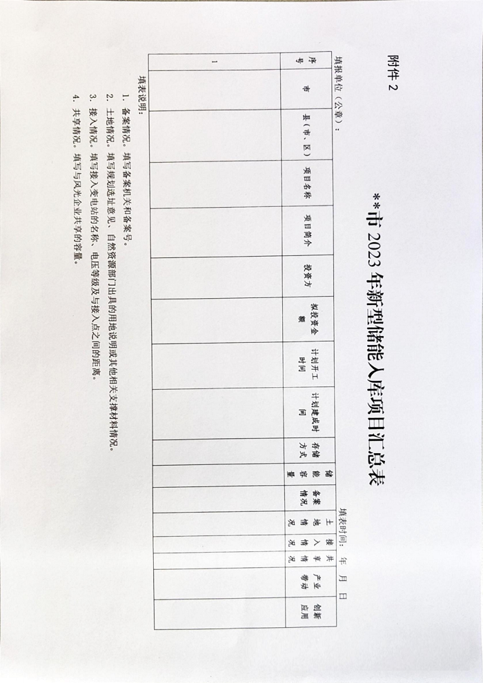 山东省下发征集2023年度新型储能入库项目（第一批）的通知
